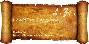 Lovász Zsigmond névjegykártya